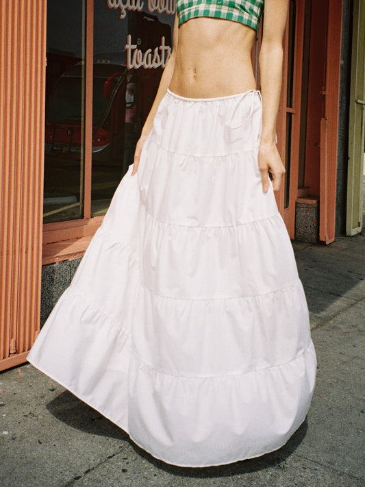 Tiered Maxi Skirt - White