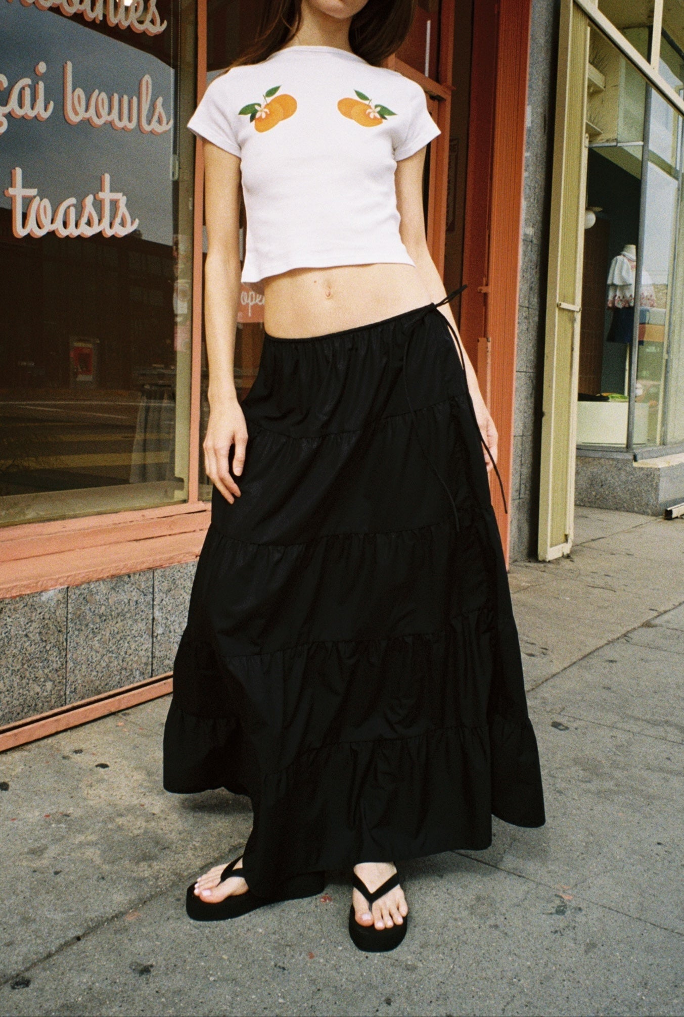 Tiered Maxi Skirt - Black