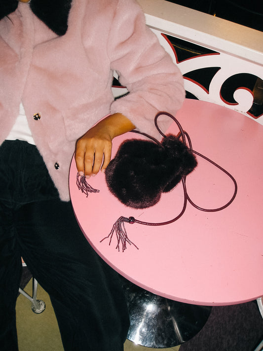 Luca Faux Fur Bag - Merlot