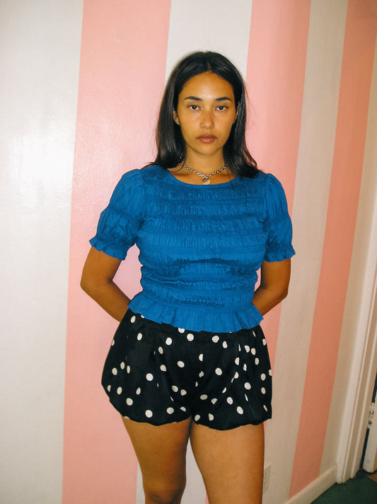 Sienna Smocked Top - Cobalt