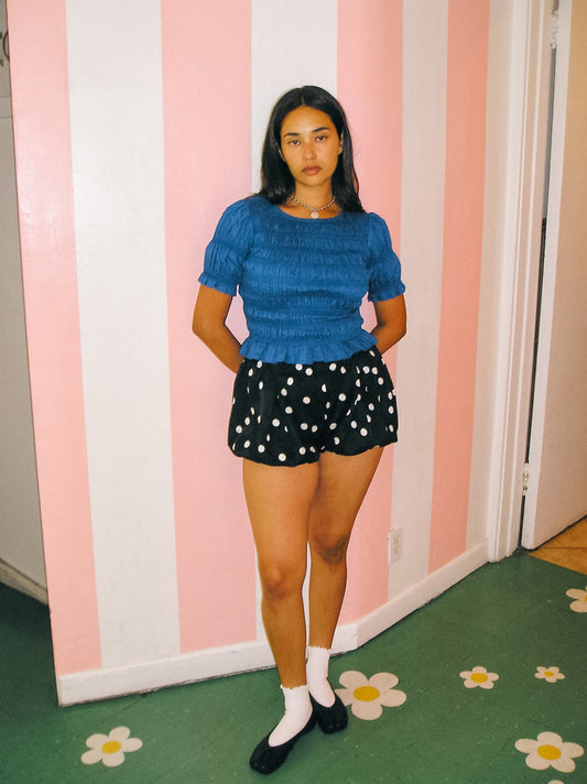 Sienna Smocked Top - Cobalt