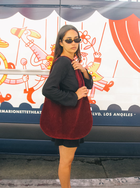 Vera Suede Tote Bag - Wine