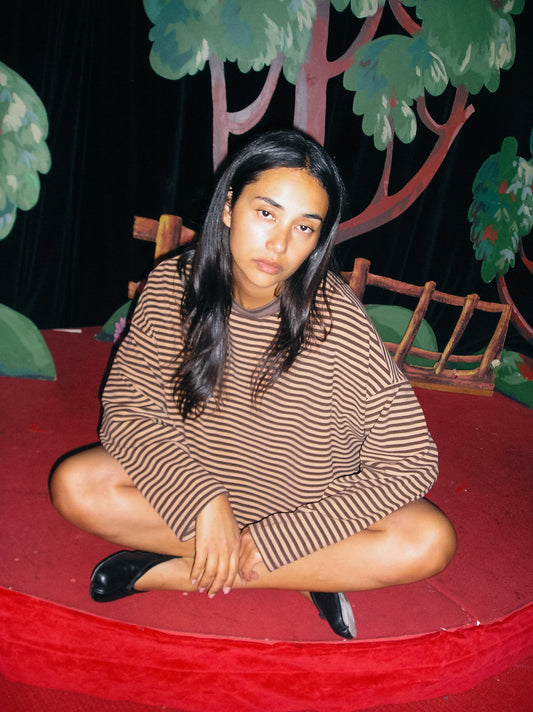 Mona Long Sleeve - Brown Stripe