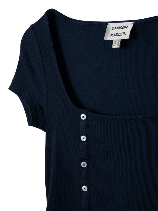 Posie Short Sleeve Top - Navy