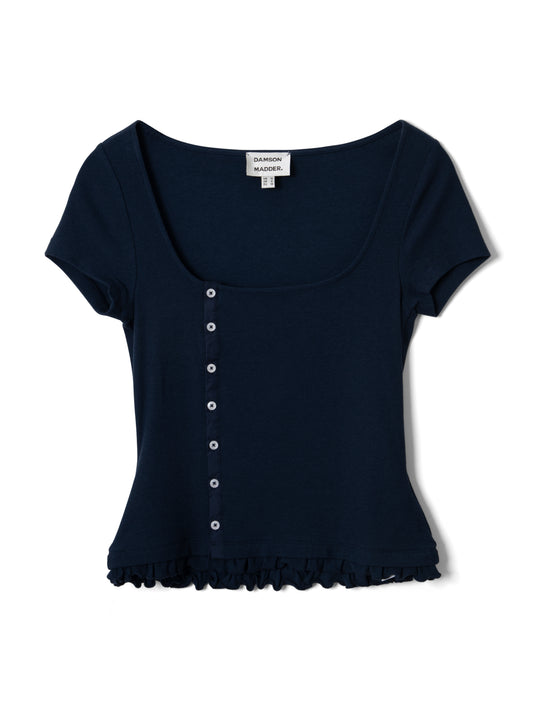 Posie Short Sleeve Top - Navy