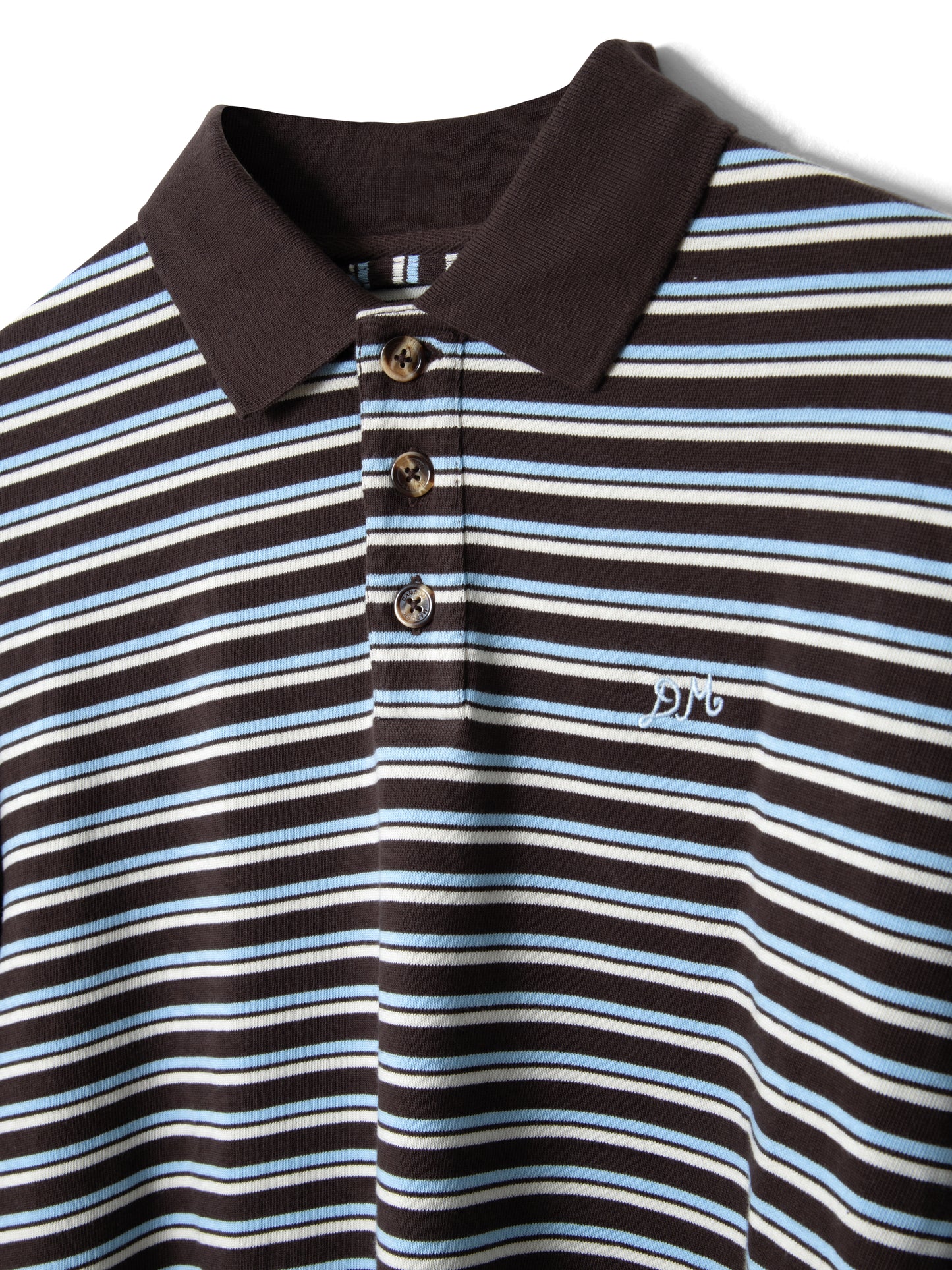 Remie Rugby Shirt - Chocolate/Blue Stripe