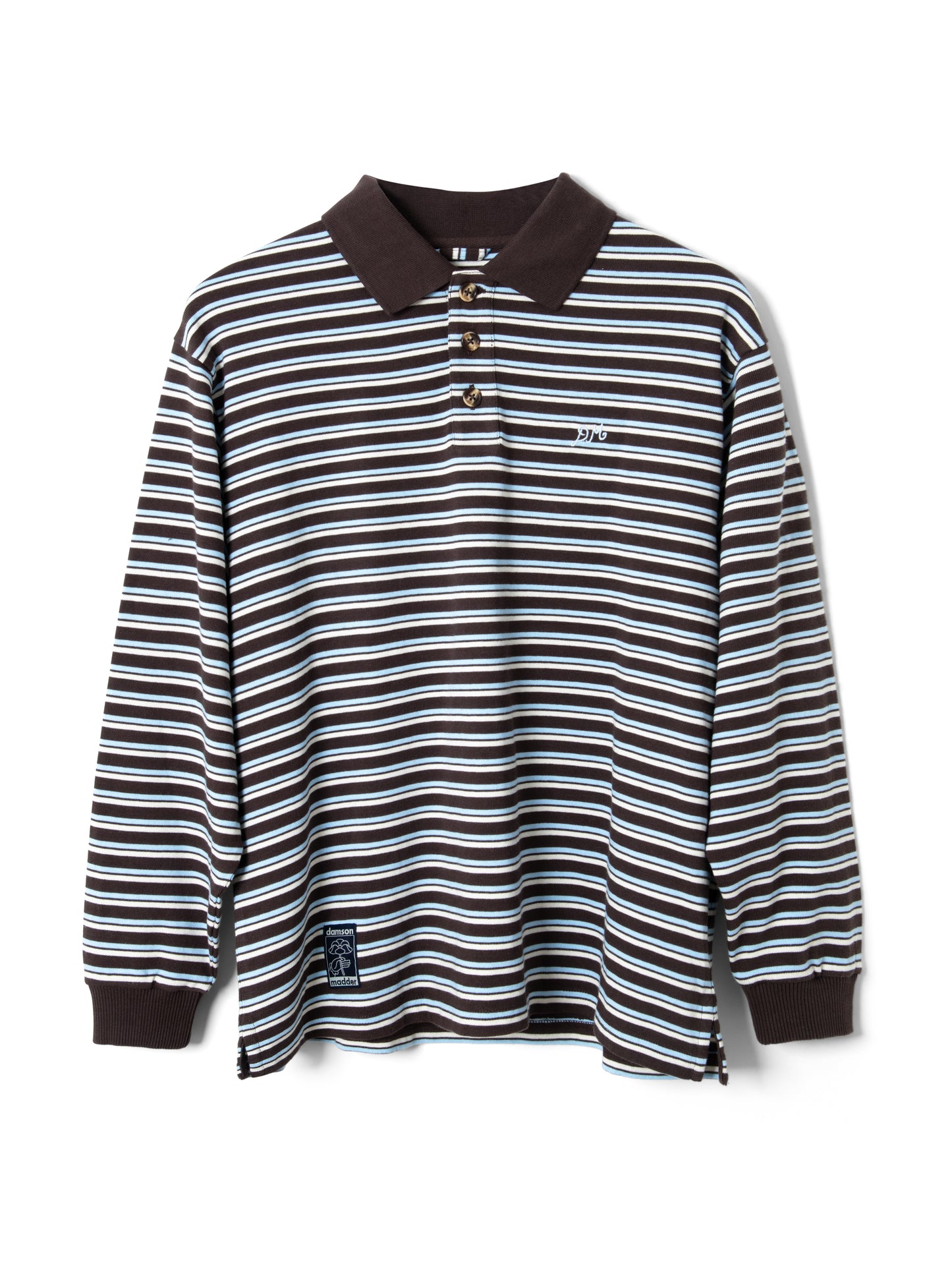 Remie Rugby Shirt - Chocolate/Blue Stripe