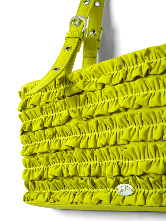 Sophia Ruffle Bag - Chartreuse