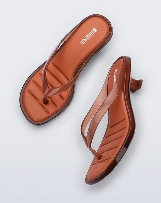 Flip Flop Kitten Heel - Brown