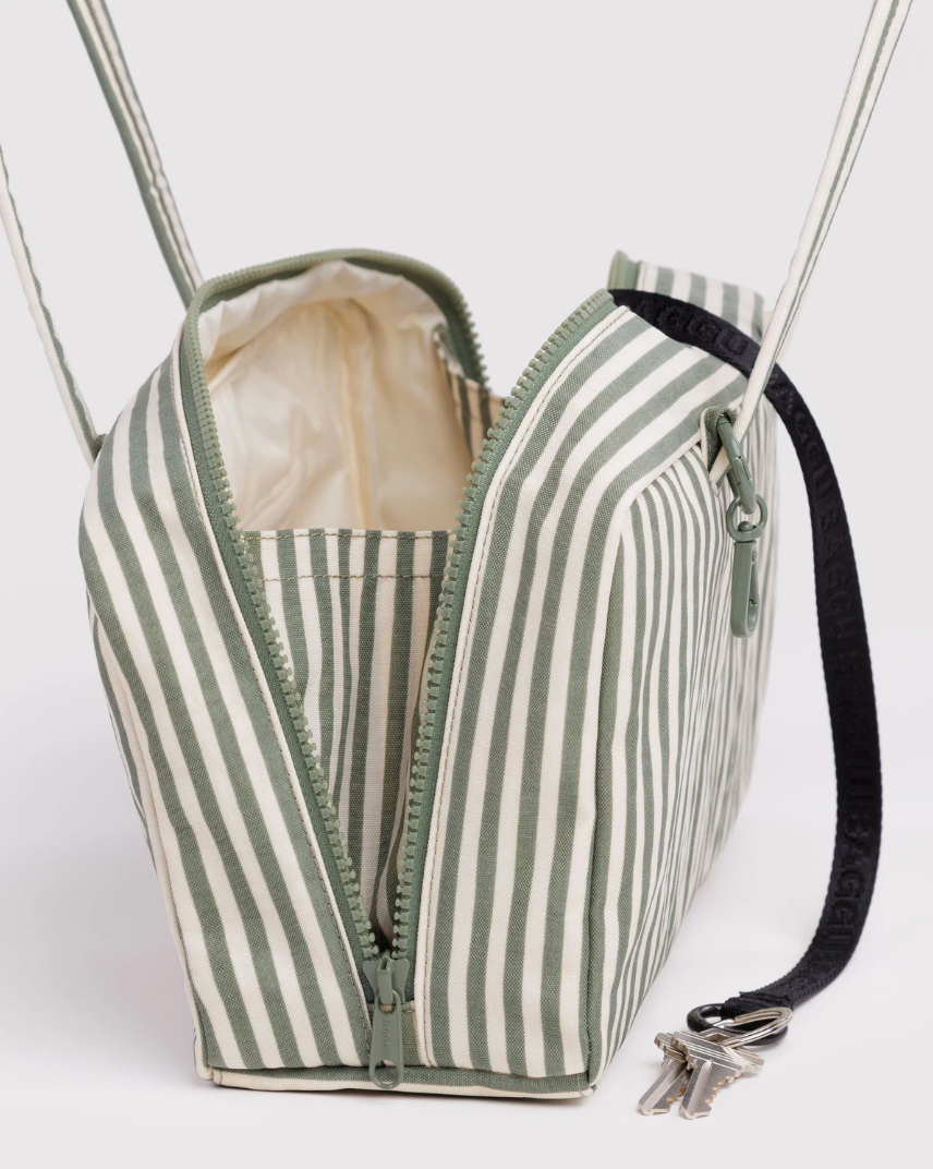 Nylon Bowler Bag - Sage Stripe