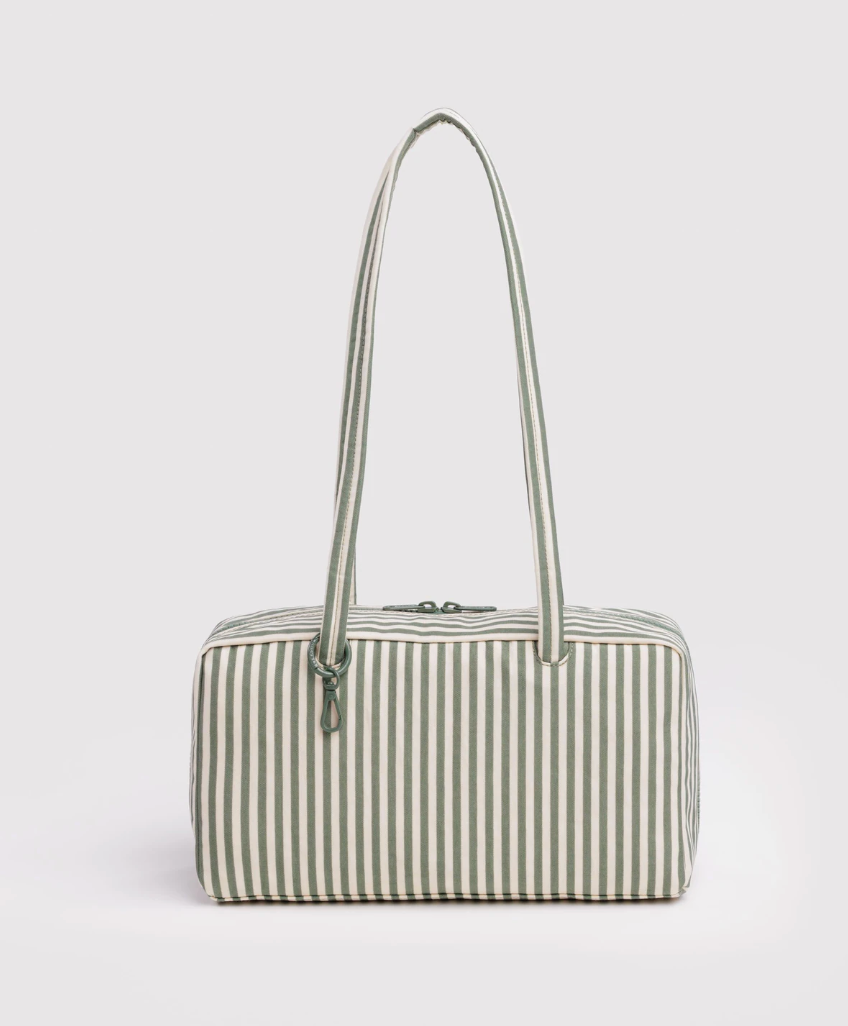 Nylon Bowler Bag - Sage Stripe