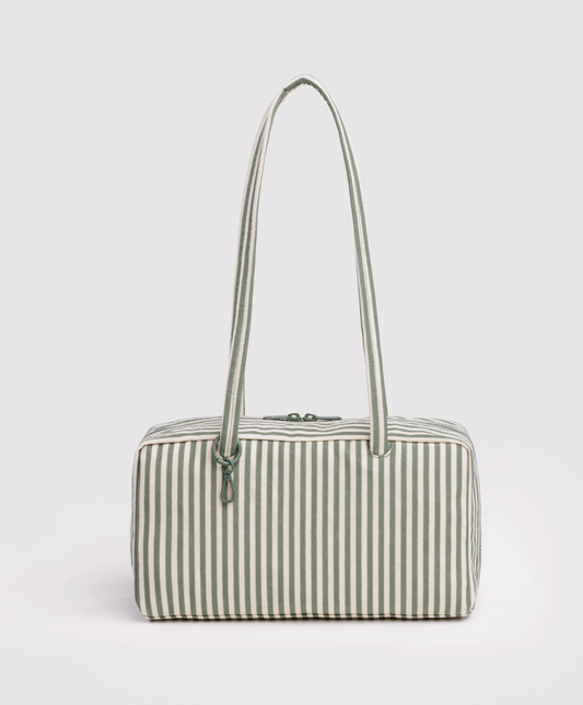 Nylon Bowler Bag - Sage Stripe