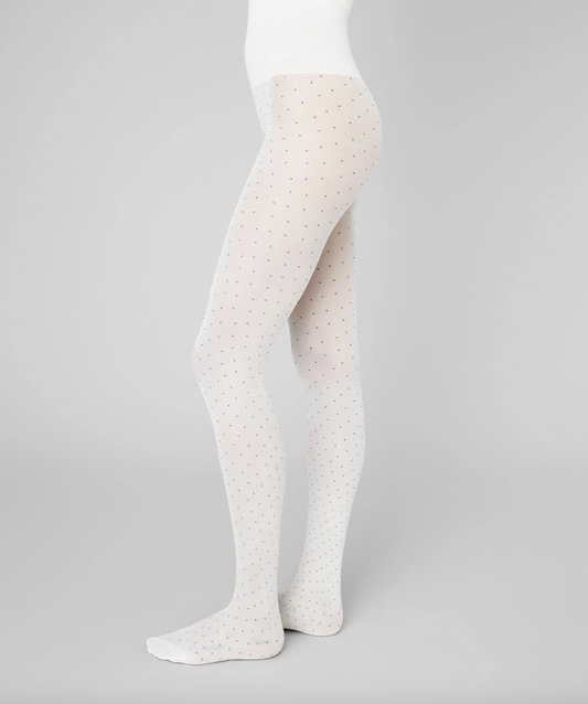 Eira Petite Dots Tights - Ivory
