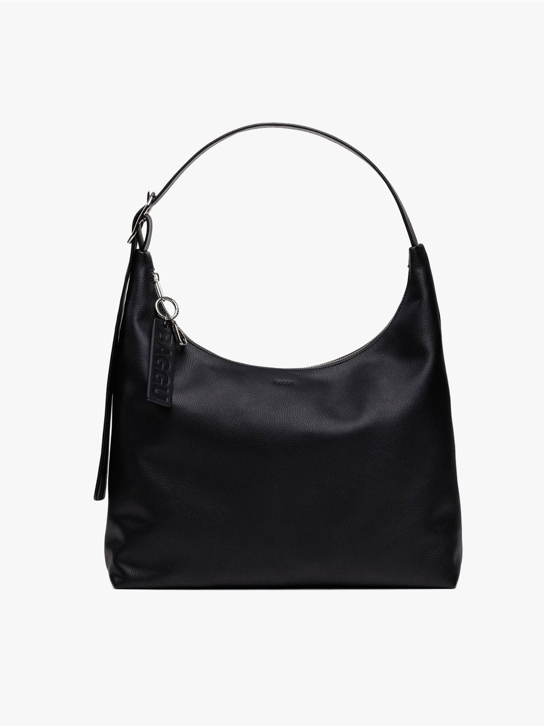 Recycled Leather Shoulder Bag - Black