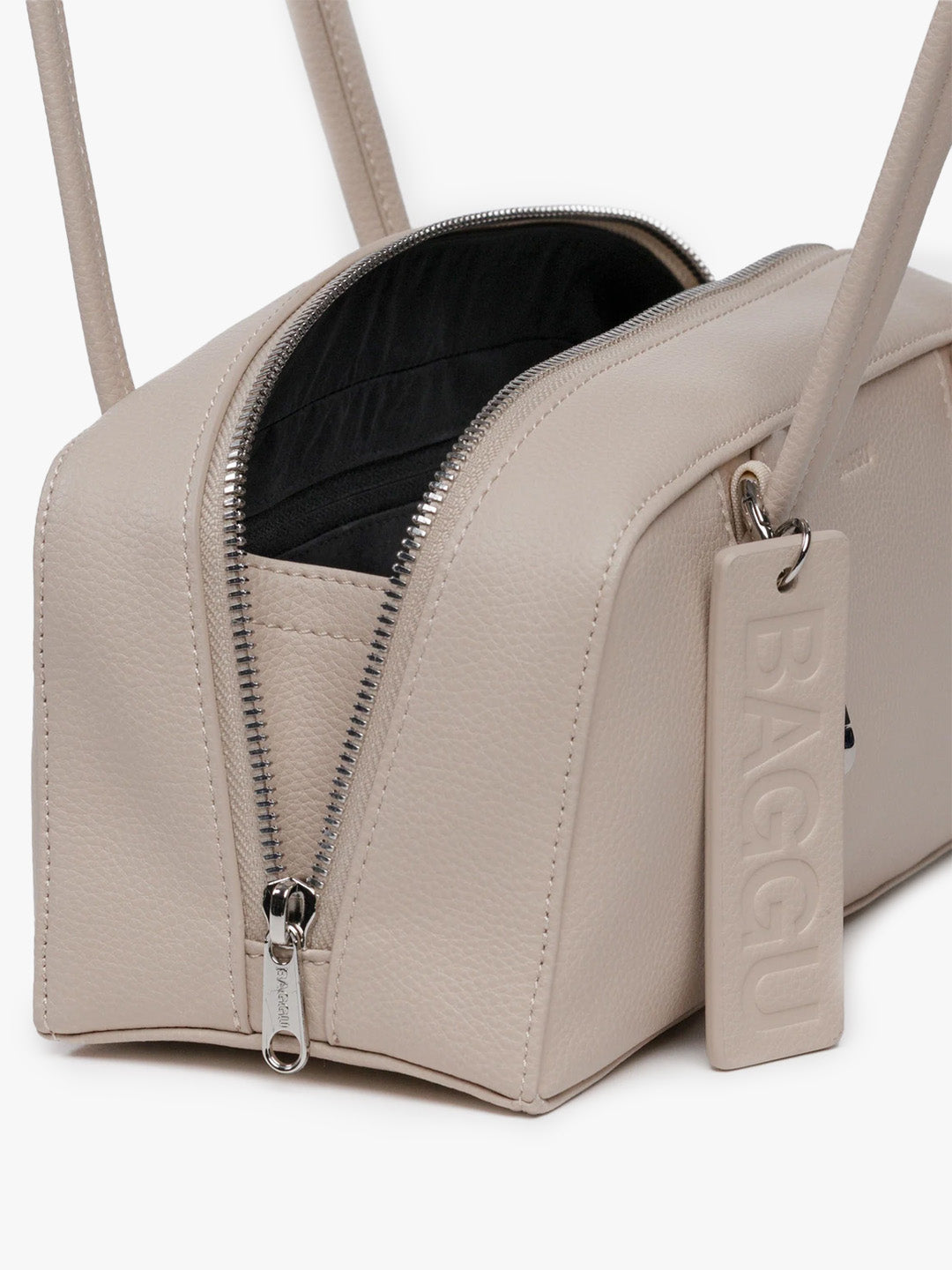 Small Recycled Leather Bowler Bag - Stone