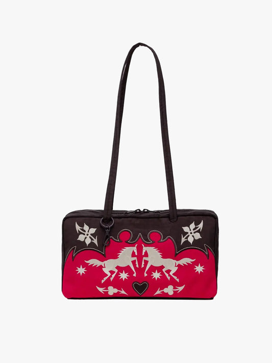 Nylon Bowler Bag - Western Appliqué