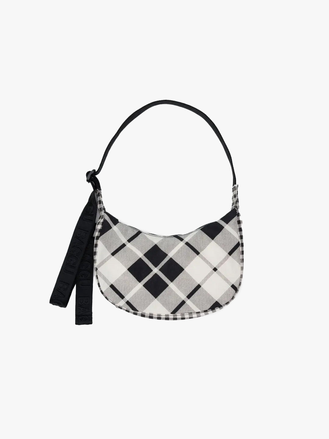 Small Nylon Crescent Bag - Mixed Plaid