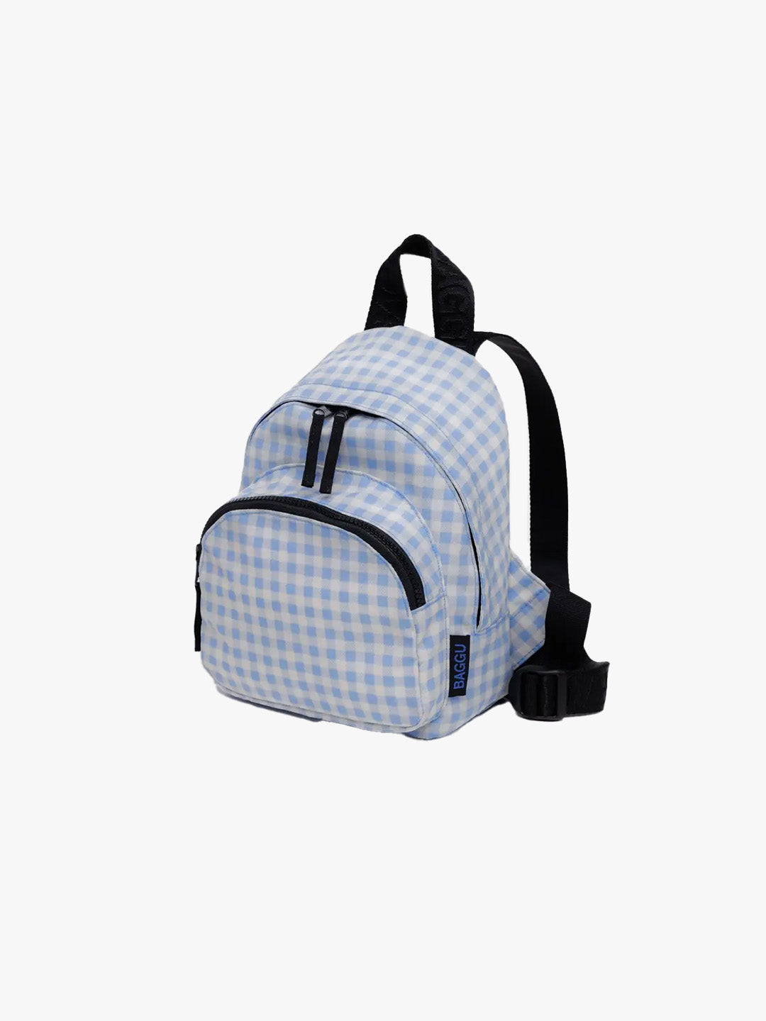 Mini Nylon Backpack - Light Blue Gingham