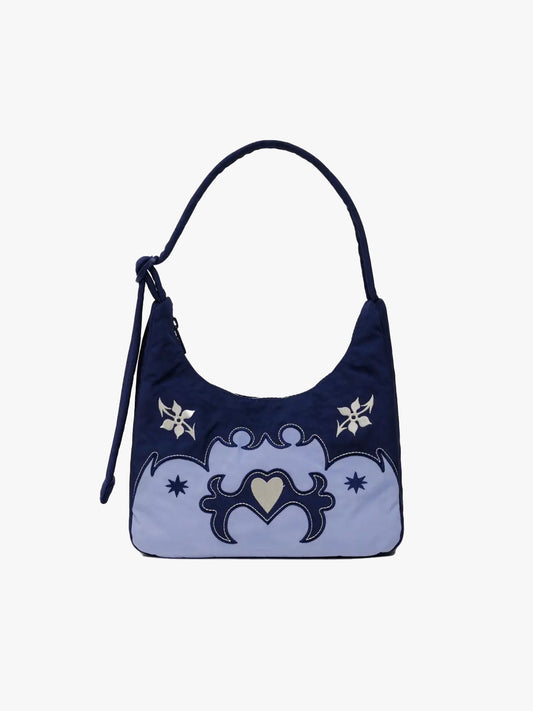 Mini Nylon Shoulder Bag - Western Appliqué