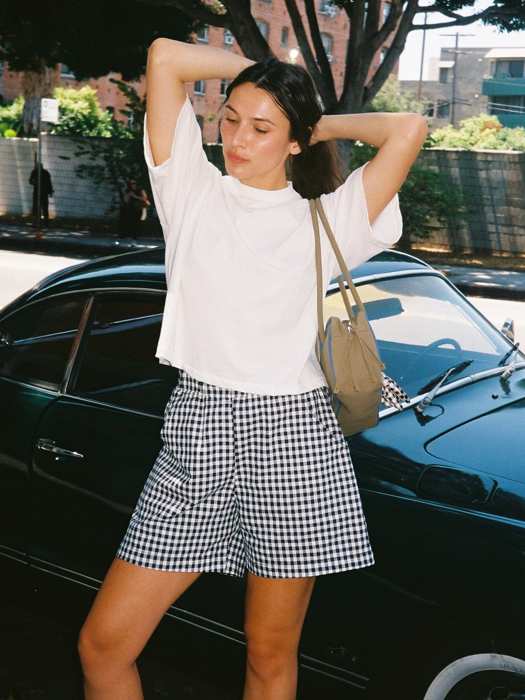 City Shorts - Navy Gingham