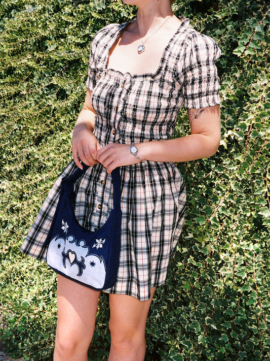 Mini Nylon Shoulder Bag - Western Appliqué