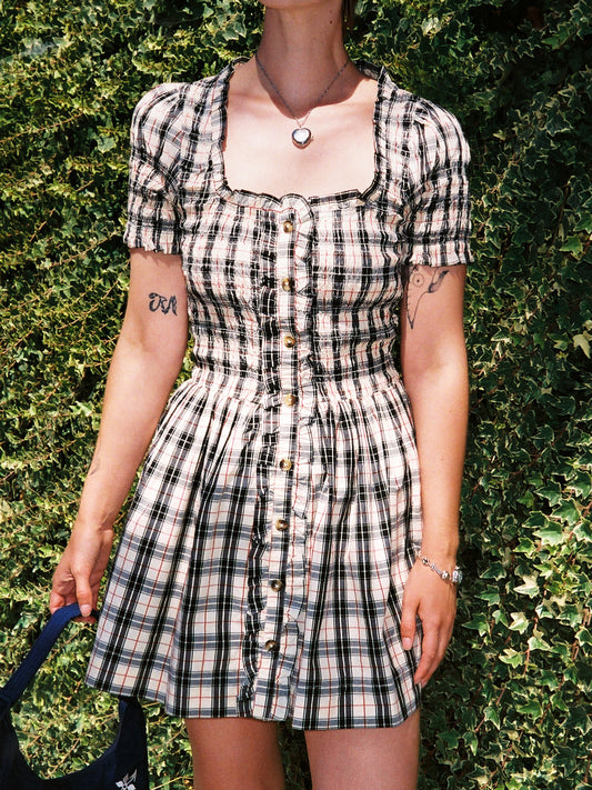 ワンピース madder madder magical sleeve check dress Damson Madder Jemima Mini Dress | Anthropologie
