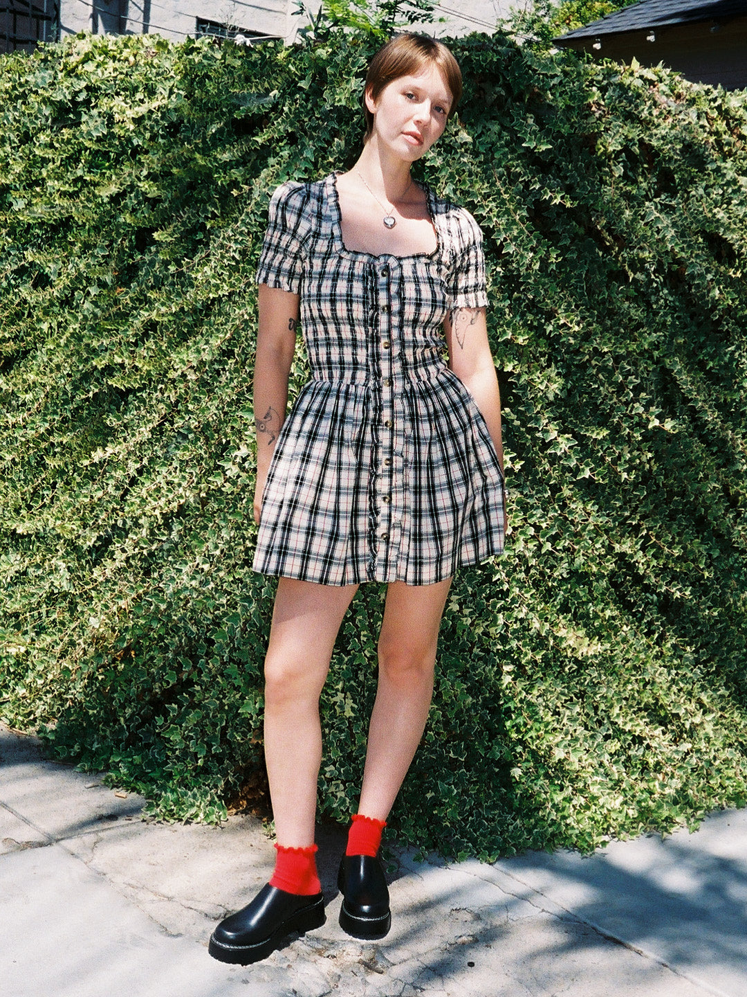 Mansi Mini Dress - Butter Check – Lisa Says Gah