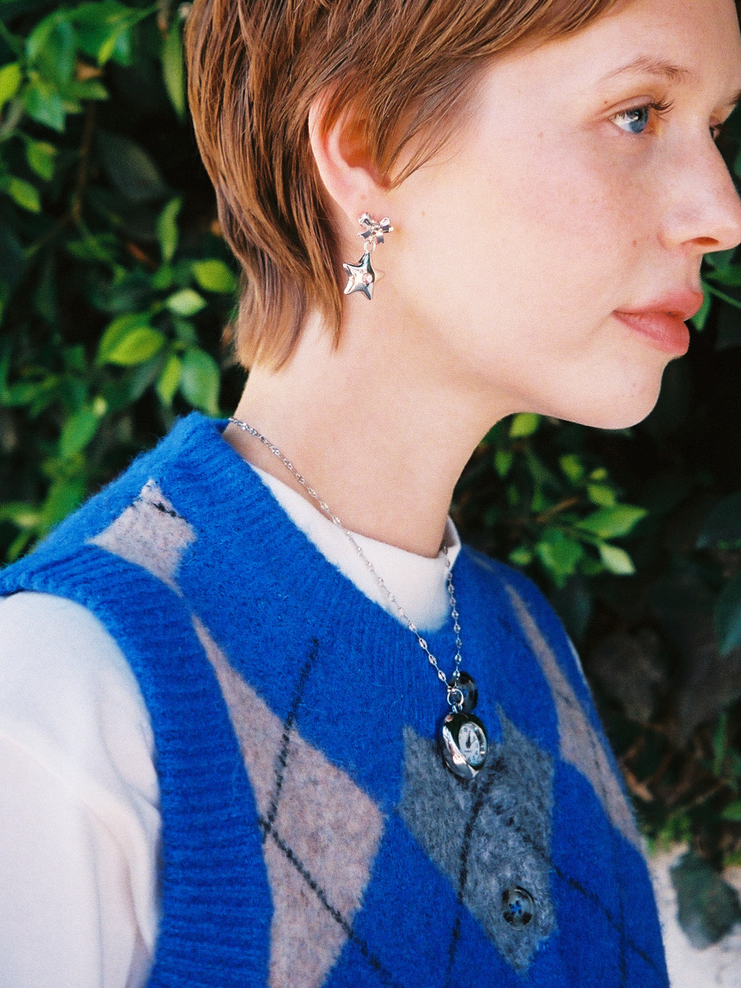 Bellatrix Pink Star Earrings - Silver