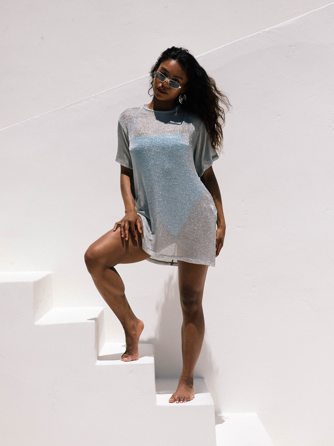 Beam Tunic - Metallic Silver