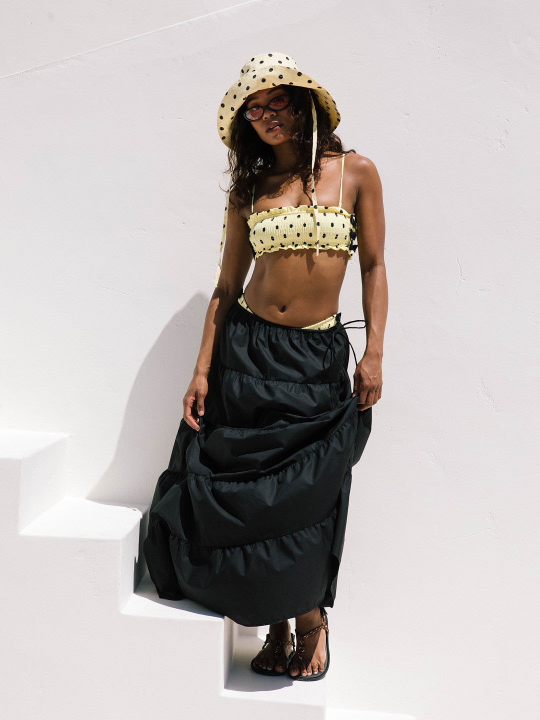 Tiered Maxi Skirt - Black