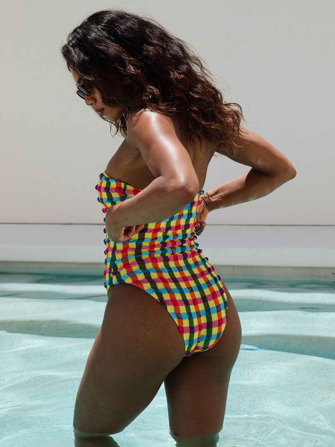 Estela Seersucker Swimsuit - Multi Gingham
