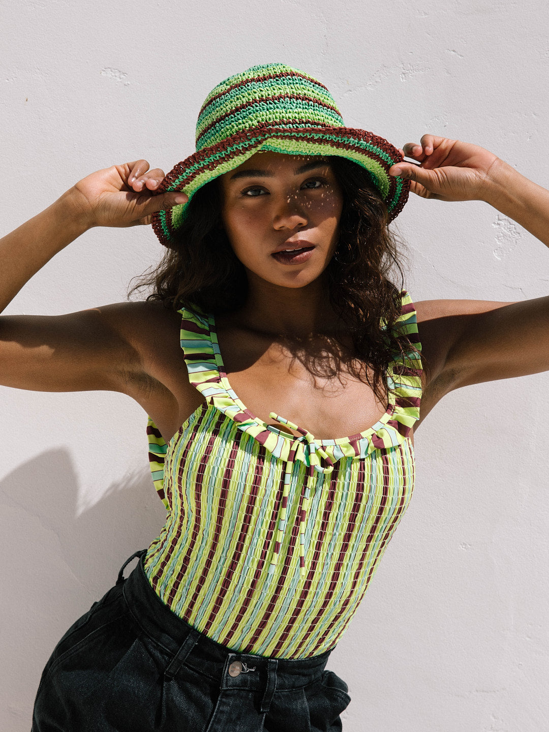 Cheyenne Swimsuit - Tropical Stripe – Lisa Says Gah