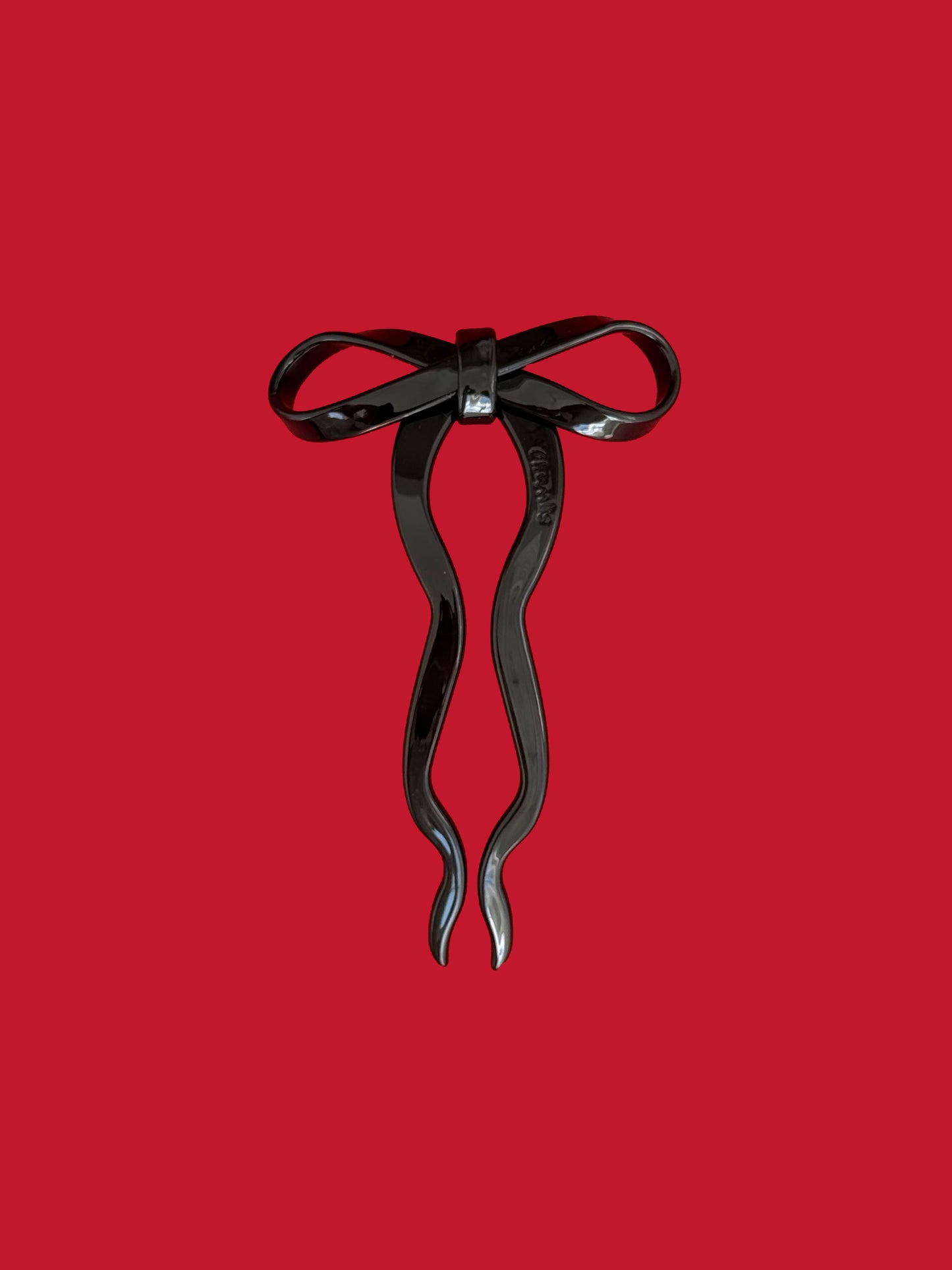 Large Bow Hairpin - Black