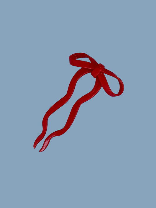 Large Bow Hairpin - Cherry