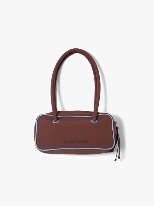 Benny Bowler Bag - Chocolate & Blue