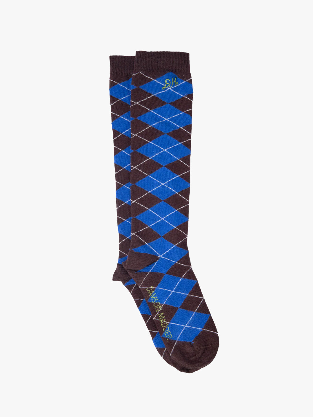 Knee High Argyle Socks - Chocolate/Blue