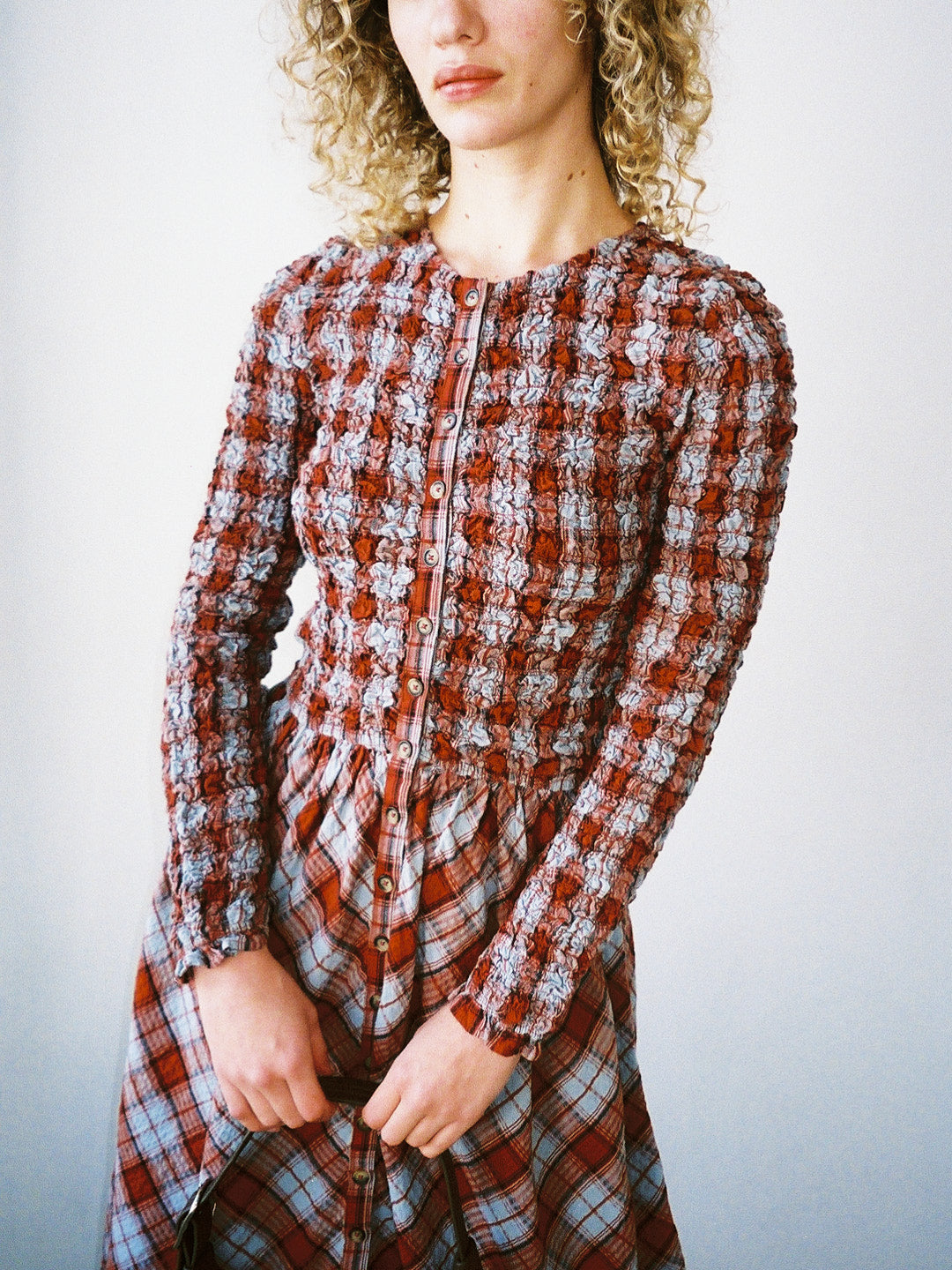 Posey Cardi Midi Dress - Blue Fog Mutli Check – Lisa Says Gah