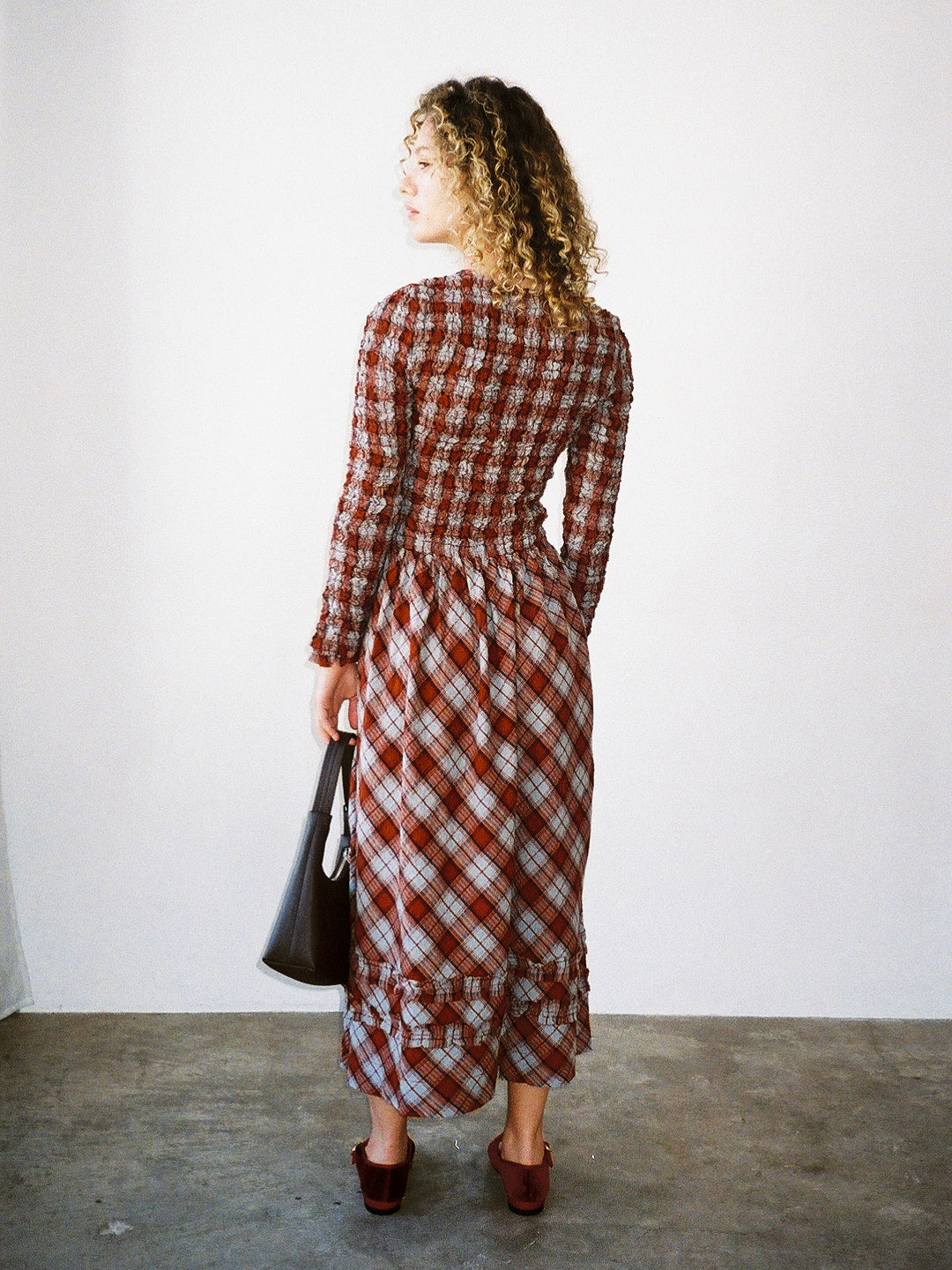 Posey Cardi Midi Dress - Blue Fog Mutli Check