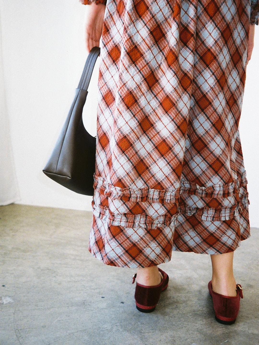 Posey Cardi Midi Dress - Blue Fog Mutli Check