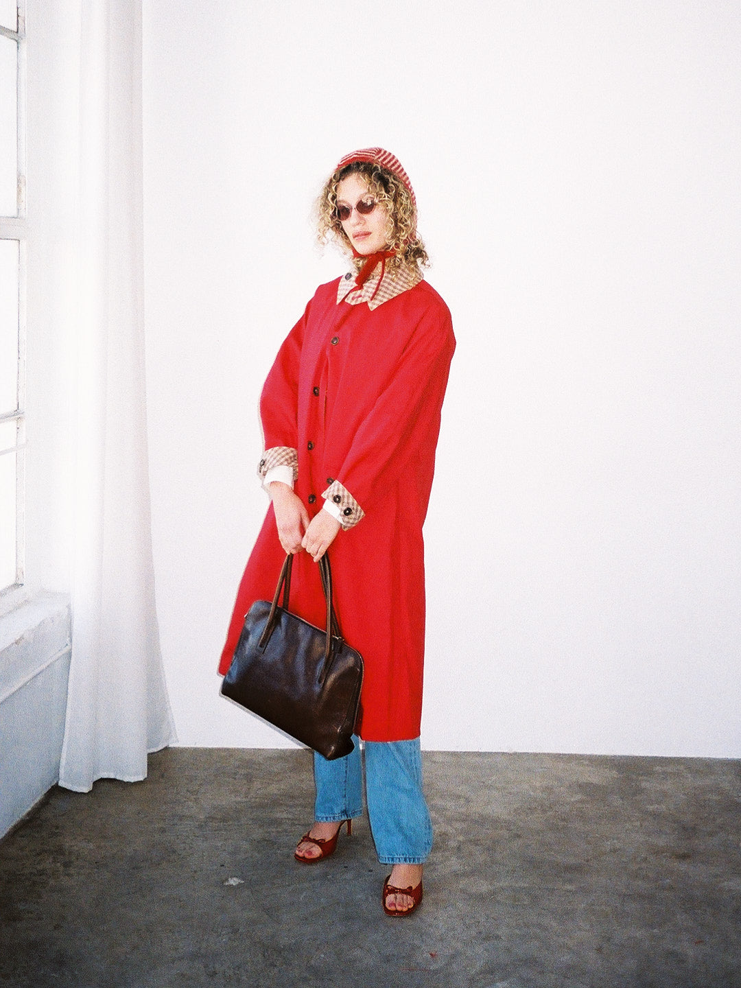 Anja Reversible Honey Trench - Tan & Red