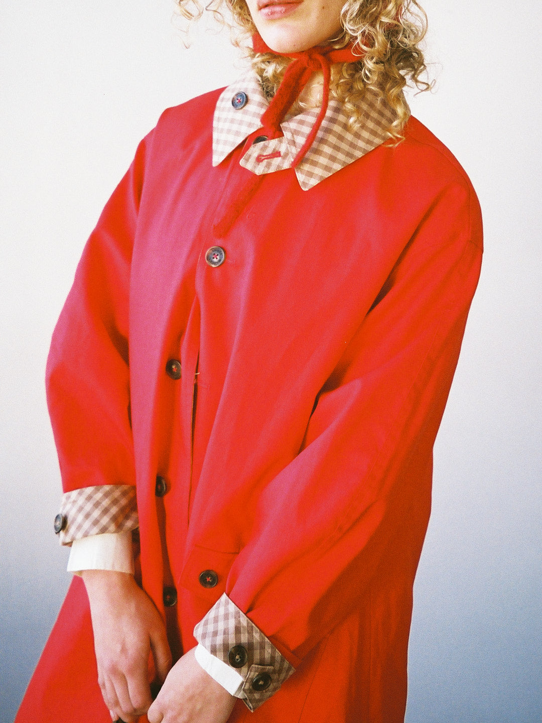 Anja Reversible Honey Trench - Tan & Red