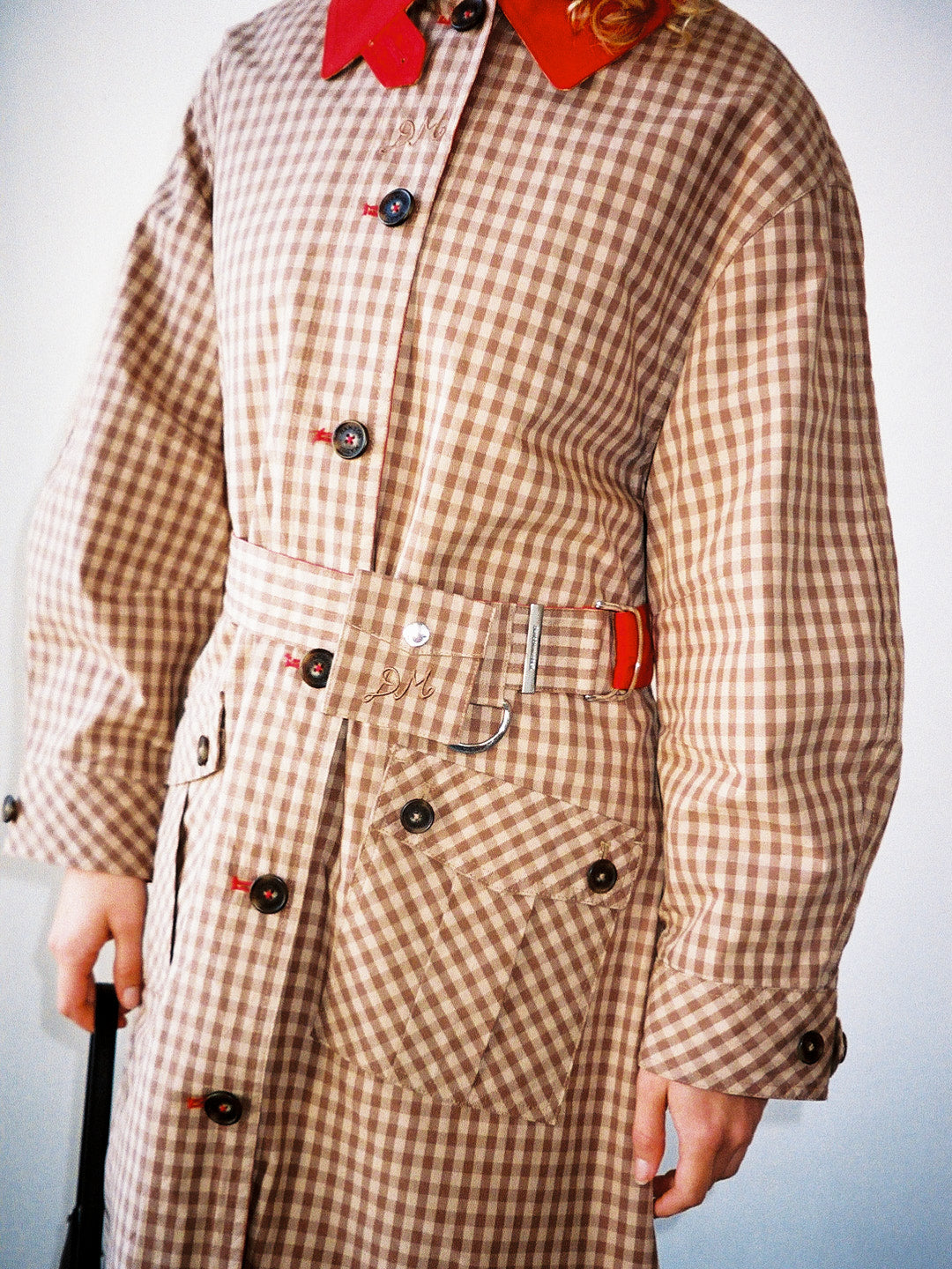 Anja Reversible Honey Trench - Tan & Red