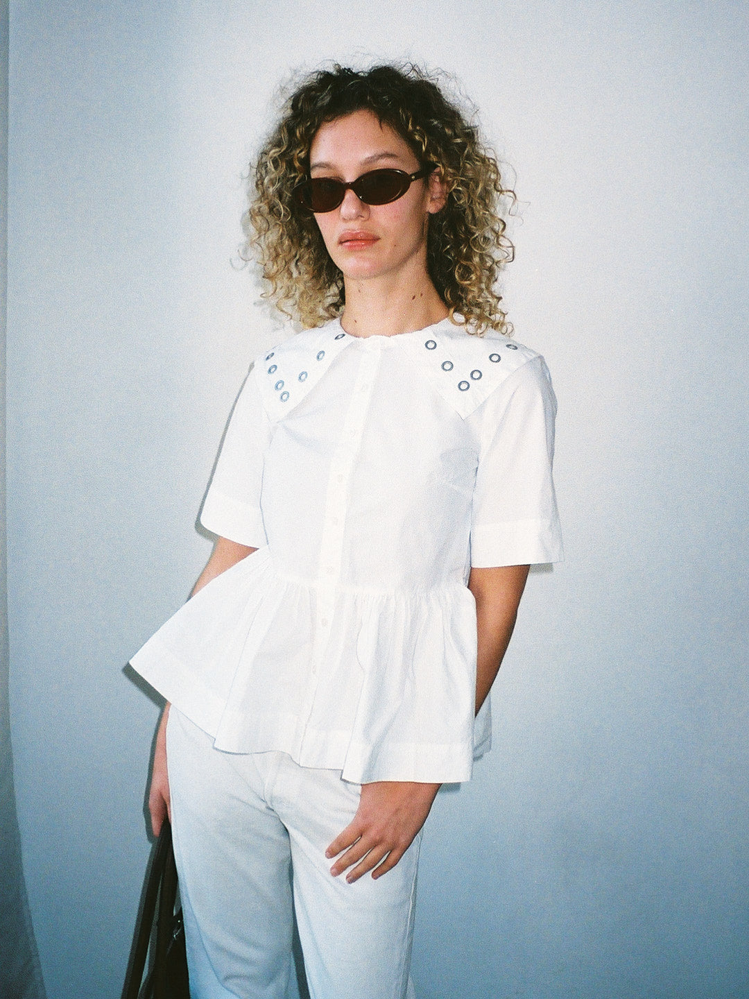 Cyrus Eyelet Blouse - White