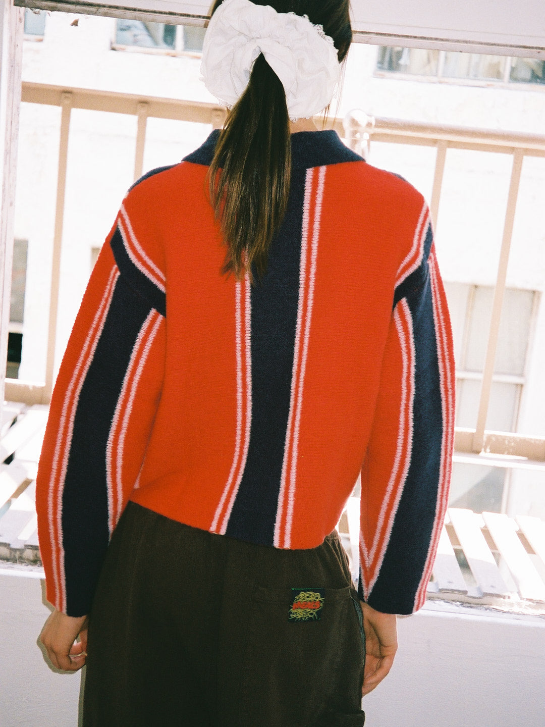 Bibi Boxy Reversible Cardigan - Vertical Stripe