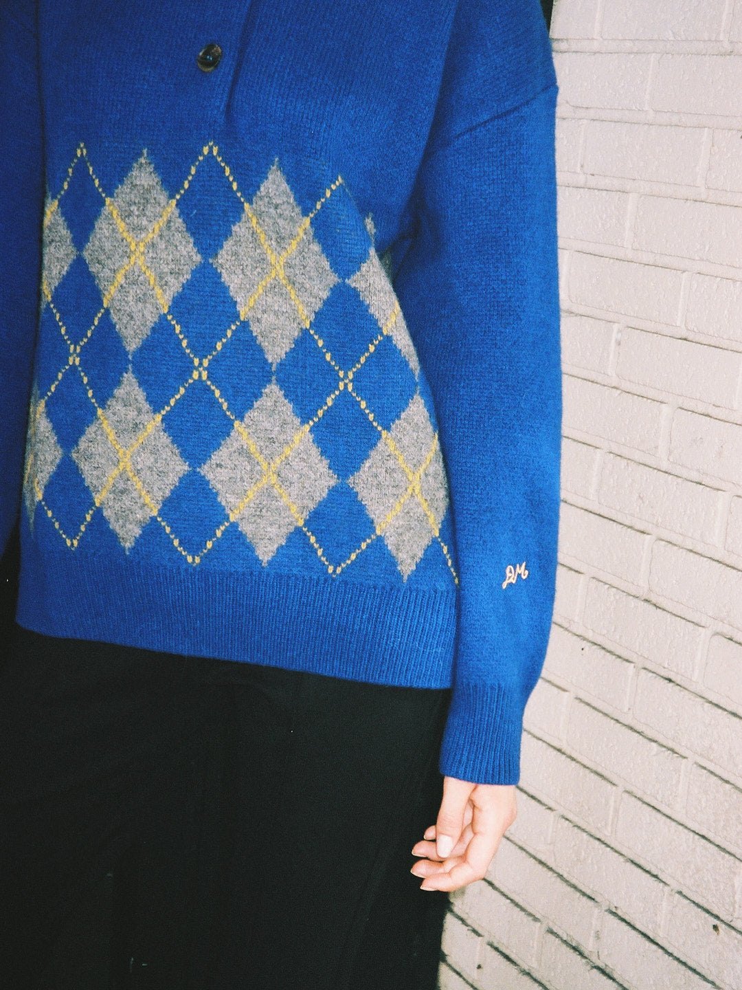 Saskia Slouchy Rugby Jumper - Bold Argyle