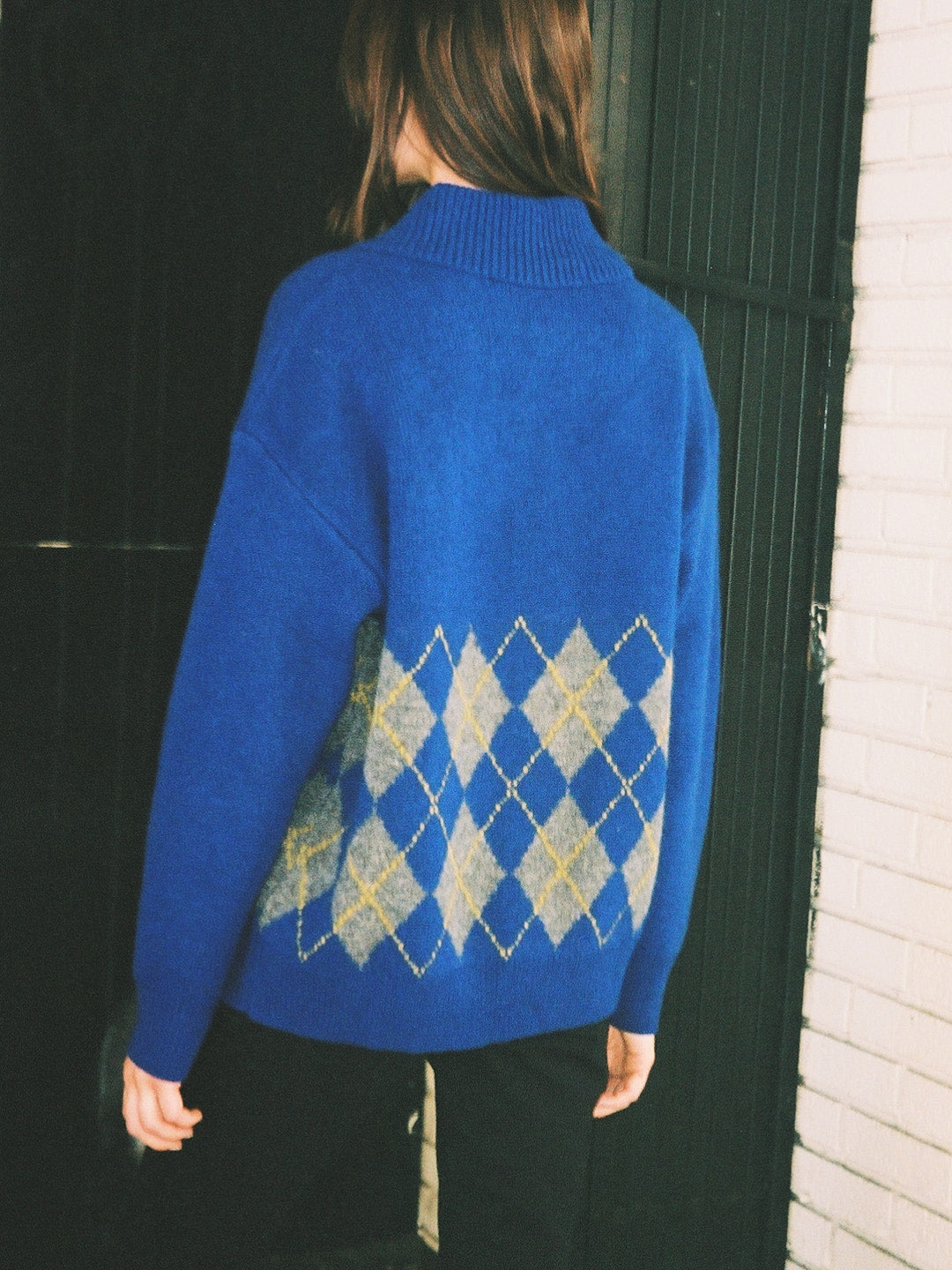 Saskia Slouchy Rugby Jumper - Bold Argyle