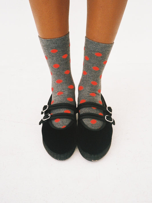 2 Pack Socks - Red/Black Spot