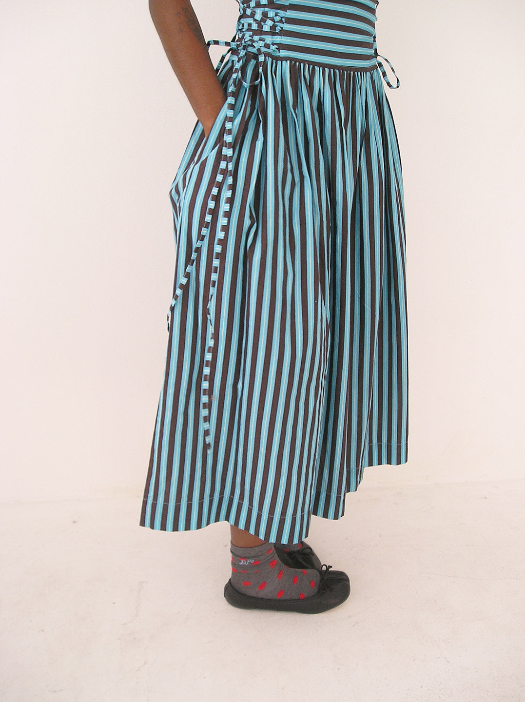 Angelina Midi Dress - Blue Chocolate Stripe – Lisa Says Gah
