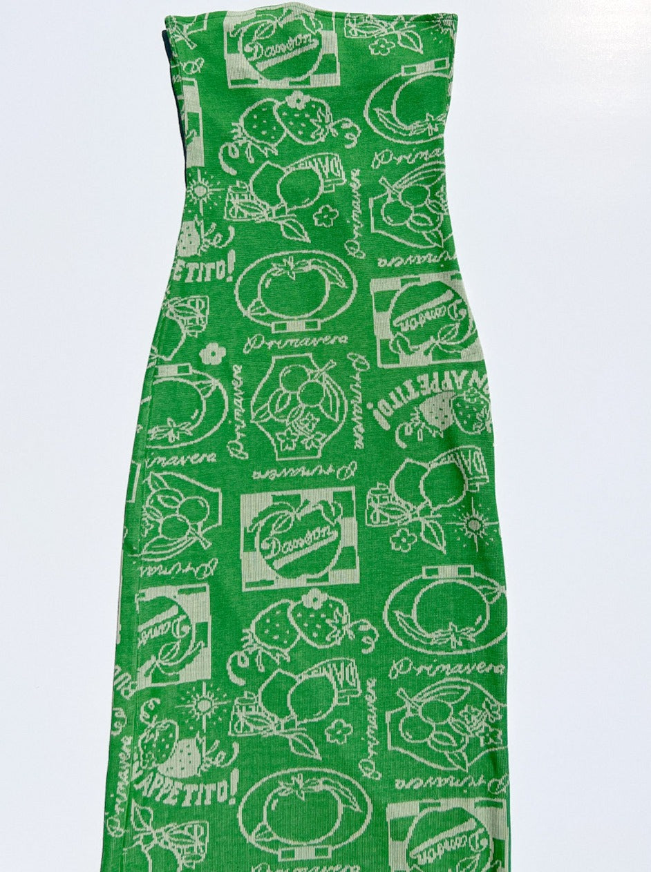 Fruit Label Jacquard Dress - Green