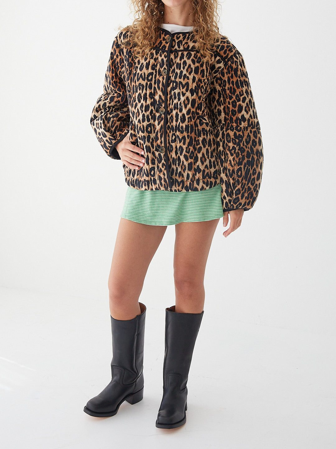 Macey Quilted Jacket - Leopard